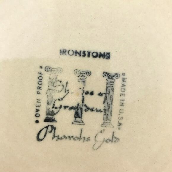 VTG TS&T Ironstone Shades Of Grandeur Pharaoh's Gold Ceramic 10.5" Dinner Plate - Picture 6 of 7